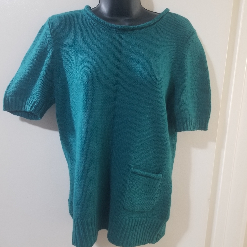 Mexx Teal Knit Short Sleeve Sweater Women’s M